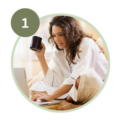 Lady booking an appointment on her laptop